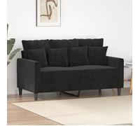 ""SALE 2025""Canapé fixe - Canapé à 2 places Noir 120 cm Velours - 138x77x80 cm,21,2 Kg 2222