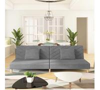 ""SALE 2025""Canapé-lit à 2 places avec deux oreillers - convertible - gris clair - tissu - 200x84,5x69 cm,24,85 Kg 7171