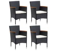 ""SALE 2025""Chaises à manger de jardin - lot de 4 - Fauteuils de Jardin - Résine tressée Noir - 55x58x84 cm,25,64 Kg 6573