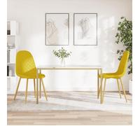 ""SALE 2025""Chaises à manger - lot de 2 - Chaises de Salon - Jaune moutarde Velours - 45x53,5x83 cm,10,5 Kg 3866