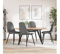 ""SALE 2025""Chaises à manger - lot de 4 - Chaises de Salon - gris clair - Velours - 45x53,5x83 cm,18,15 Kg 2209