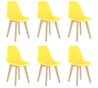 ""SALE 2025""Chaises à manger - lot de 6 - Chaises de Salon - jaune plastique - 46x53,5x82 cm,24 Kg 6463