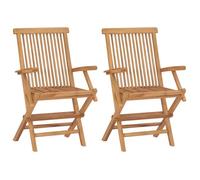 ""SALE 2025""Chaises de jardin pliables - lot de 2 - Fauteuils de Jardin - Bois de teck massif - 56x62x90 cm,15,58 Kg 8658