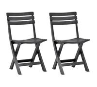 ""SALE 2025""Chaises de jardin pliables - lot de 2 - Fauteuils de Jardin - Plastique Anthracite - 44x41x78 cm,6,73 Kg 5475