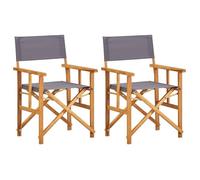 ""SALE 2025""Chaises de metteur en scène - lot de 2 - Fauteuils de Jardin Bois massif d'acacia - 55x56x88 cm,9,2 Kg 8455