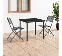 ""SALE 2025""Chaises d'extérieur pliables - lot de 2 - Fauteuils de Jardin - Noir Acier et textilène - 45x54x86 cm,7,4 Kg 8442