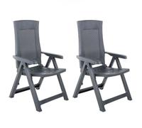 ""SALE 2025""Chaises inclinables de jardin - lot de 2 - Fauteuils de Jardin Plastique Anthracite - 59x67x106 cm,15,45 Kg 6196