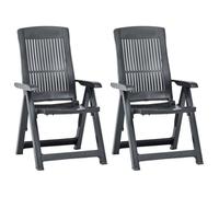 ""SALE 2025""Chaises inclinables de jardin - lot de 2 - Fauteuils de Jardin Plastique Anthracite - 60x61x109 cm,12,5 Kg 4279
