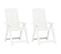 ""SALE 2025""Chaises inclinables de jardin - lot de 2 - Fauteuils de Jardin Plastique Blanc - 60x61x109 cm 13 7 Kg 4802