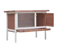 ""SALE 2025""Clapier à lapin MOOD - Clapier d'extérieur - 1 niveau Marron Bois Chill245357