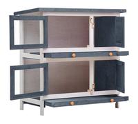 ""SALE 2025""Clapier à lapin MOOD - Clapier d'extérieur - 4 portes Gris Bois Chill339512