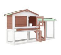 ""SALE 2025""Clapier à lapin MOOD - Clapier large d'extérieur - Marron et blanc 145x45x84 cm Bois Chill906533