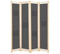 ""SALE 2025""Cloison de séparation 4 panneaux - Paravent intérieur - Gris 160x170x4 cm Tissu,5,9 Kg 1193