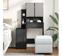 ""SALE 2025""Coiffeuse meuble moderne à femmes - Coiffeuse avec armoire noir 80x35x132 cm,30,15 Kg 9068