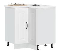 ""SALE 2025""Commode bahut cuisine - Armoire d'angle de cuisine Kalmar blanc - bois d'ingénierie,29,3 Kg 4563