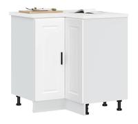""SALE 2025""Commode bahut cuisine - Armoire d'angle de cuisine Porto - blanc - bois d'ingénierie,29,2 Kg 1985