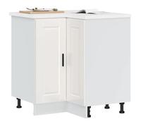 ""SALE 2025""Commode bahut cuisine - Armoire d'angle de cuisine Porto - Blanc brillant - bois ingénierie,29,2 Kg 3480