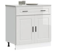 ""SALE 2025""Commode bahut cuisine - Armoire de cuisine Porto - Blanc brillant - bois ingénierie,29,2 Kg 6028