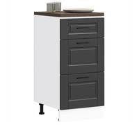 ""SALE 2025""Commode bahut cuisine - Armoire de cuisine Porto - noir - bois d'ingénierie,22 Kg 9900