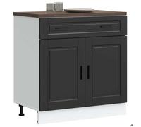 ""SALE 2025""Commode bahut cuisine - Armoire de cuisine Porto - noir - bois d'ingénierie,29,2 Kg 9877