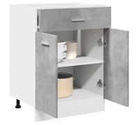""SALE 2025""Commode bahut cuisine - Armoire de plancher à tiroir - Gris béton - 60x46x81,5 cm - Aggloméré,23,3 Kg 4937