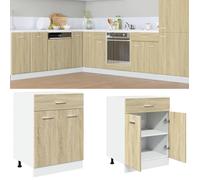 ""SALE 2025""Commode bahut cuisine - Armoire de plancher tiroir - Chêne sonoma - 60x46x81,5 cm - Aggloméré,23,7 Kg 9975