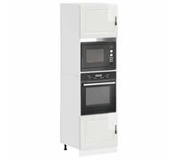 ""SALE 2025""Commode bahut cuisine - Armoires de four - Lot de 2 - Porto - Blanc brillant - bois d'ingénierie,54,82 Kg 1168