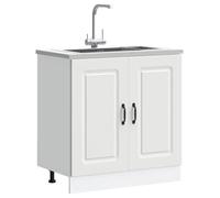 ""SALE 2025""Commode bahut cuisine - Meuble bas pour évier - Kalmar blanc 80x46x81,5cm bois ingénierie,22 Kg 8060