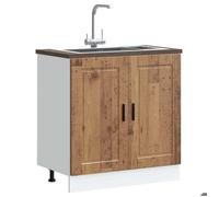 ""SALE 2025""Commode bahut cuisine - Meuble bas pour évier - Porto - vieux bois - bois ingénierie,21,8 Kg 8844