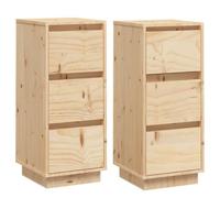 “SALE 2025”Commode Lot de 2 Buffets bas salon - Classique - 32x34x75 cm - Bois massif de pin chill303535