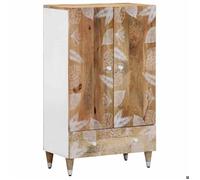 ""SALE 2025""Commode multi-rangement de cuisine - Buffet 60x33,5x100 cm - Bois de manguier massif,26,19 Kg 4543