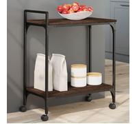 ""SALE 2025""Desserte de cuisine à roulettes - Chariot de cuisine - Chêne marron - 60,5x31x72,5 cm bois ingénierie,7,46 Kg 5819