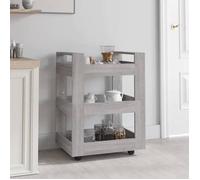 ""SALE 2025""Desserte de cuisine à roulettes - Chariot de cuisine - Sonoma gris - 60x45x80 cm - bois d'ingénierie,19,32 Kg 8102