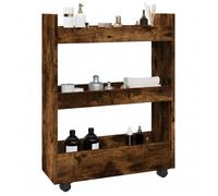 ""SALE 2025""Desserte de cuisine à roulettes - Chariot de rangement étroit 3 niveaux - Chêne fumé -,11,5 Kg 2191