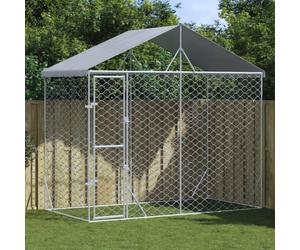 ""SALE 2025""Enclos poulailler VIDAXL - Chenil d'extérieur pour chiens avec toit argenté 3x1,5x2,5 m chill494476