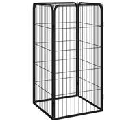 ""SALE 2025""Enclos poulailler VIDAXL - Parc pour chien 4 panneaux Noir 50x100cm Acier enduit de poudre chill870985