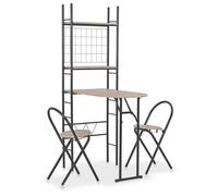 ""SALE 2025""Ensemble à dîner pliant 3 pcs - Table et 2 Chaises de cuisines - et étagère de rangement MDF acier,19,6 Kg 9015