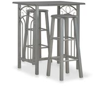""SALE 2025""Ensemble de bar 3 pcs - 2 Tabourets et Table Salle à Manger - Bois et acier Anthracite,19,7 Kg 8271