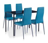 ""SALE 2025""Ensemble de salle à manger 5 pcs - Table et 4 Chaises de Repas - Bleu,33,05 Kg 4512