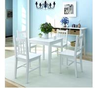 ""SALE 2025""Ensemble de salle à manger 5 pcs - Table et 4 Chaises de Repas - Pinède Blanc,26,7 Kg 2448