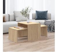 ""SALE 2025""Ensemble de tables basse - Table d’Appoint de Salon -s - Chêne sonoma - Bois d’ingénierie,15,51 Kg 9775