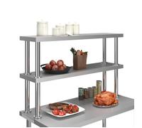 ""SALE 2025""Étagère de Table Plan de Travail - 2 niveaux 120x30x65 cm Inox chill775994