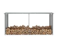 ""SALE 2025""Étagère pour Bois de Cheminée VIDAXL - Abri de stockage de bois Acier galvanisé 330x92x153 cm Gris chill329933