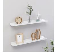 ""SALE 2025""Étagères flottantes de salon - Étagères murales - Lot de 2 - Blanc brillant - 60x9x3 cm,1,24 Kg 8755