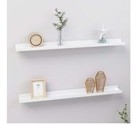 ""SALE 2025""Étagères flottantes de salon - Étagères murales - Lot de 2 - Blanc brillant - 80x9x3 cm,1,6 Kg 9940