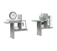 ""SALE 2025""Étagères flottantes de salon - Étagères murales - Lot de 2 - Gris béton - 38x12x38 cm - bois d'ingénierie,3,3 Kg 5270