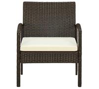 ""SALE 2025""Fauteuils relax/Maximum 110 kg - Chaise de jardin avec coussin Résine tressée Marron Chill204620