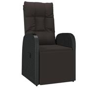 ""SALE 2025""Fauteuils relax/Maximum 110 kg - Chaise inclinable de jardin et coussin Résine tressée Noir Chill307687