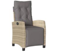 ""SALE 2025""Fauteuils relax/Maximum 110 kg - Chaise inclinable de jardin et repose-pied mélange beige rotin Chill974099