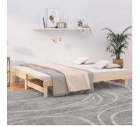 ""SALE 2025""Lit 2 personnes pour adulte/ Lit coulissant 2x(75x190) cm - bois de pin massif,27.2 Kg 7882